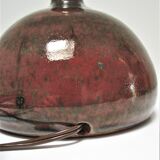Enameled sandstone lamp base signed 70s