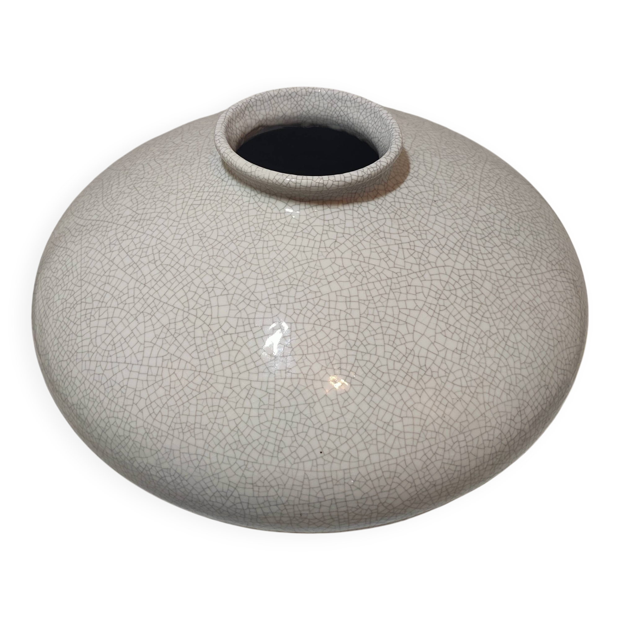 Large Art Deco vase in crackled earthenware
