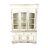 Vintage brocant White painted Kitchen display cabinet