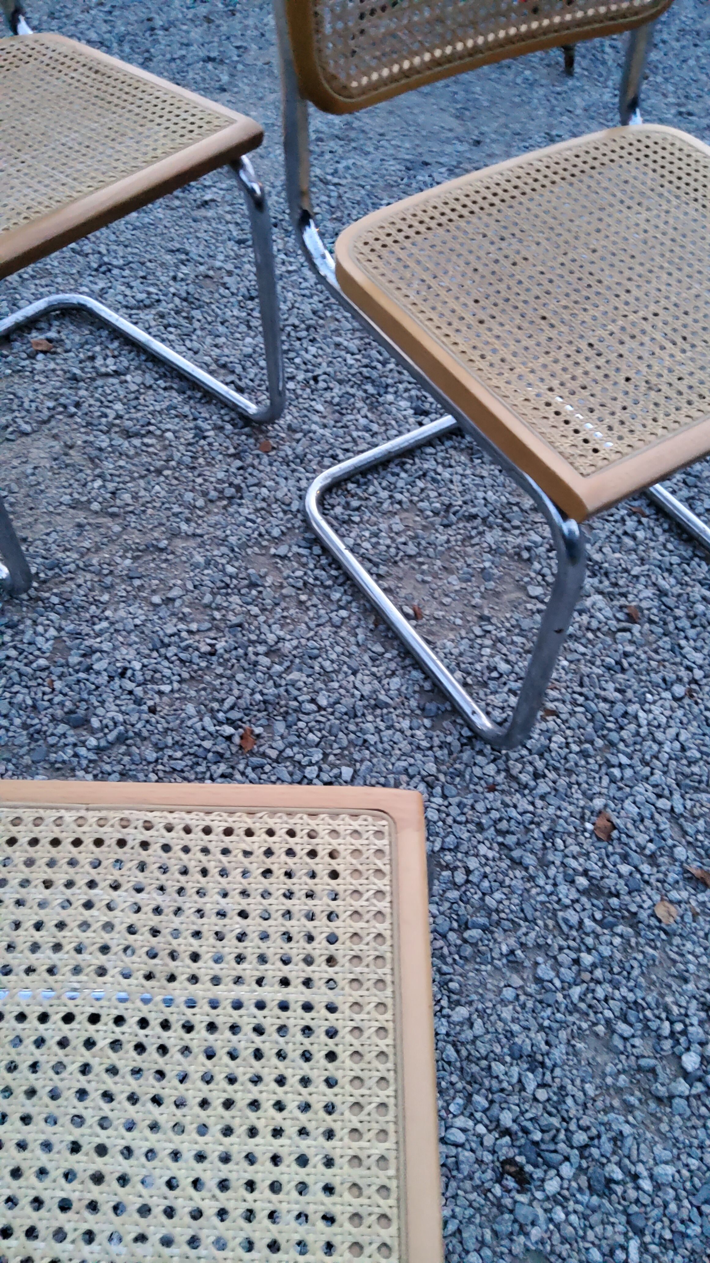Set of 4 chairs cesca B32 Marcel Breuer Italian edition 1970