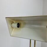 Modernist Travertine and Brass Table Light by Hillebrand Leuchten, Germany, 1980