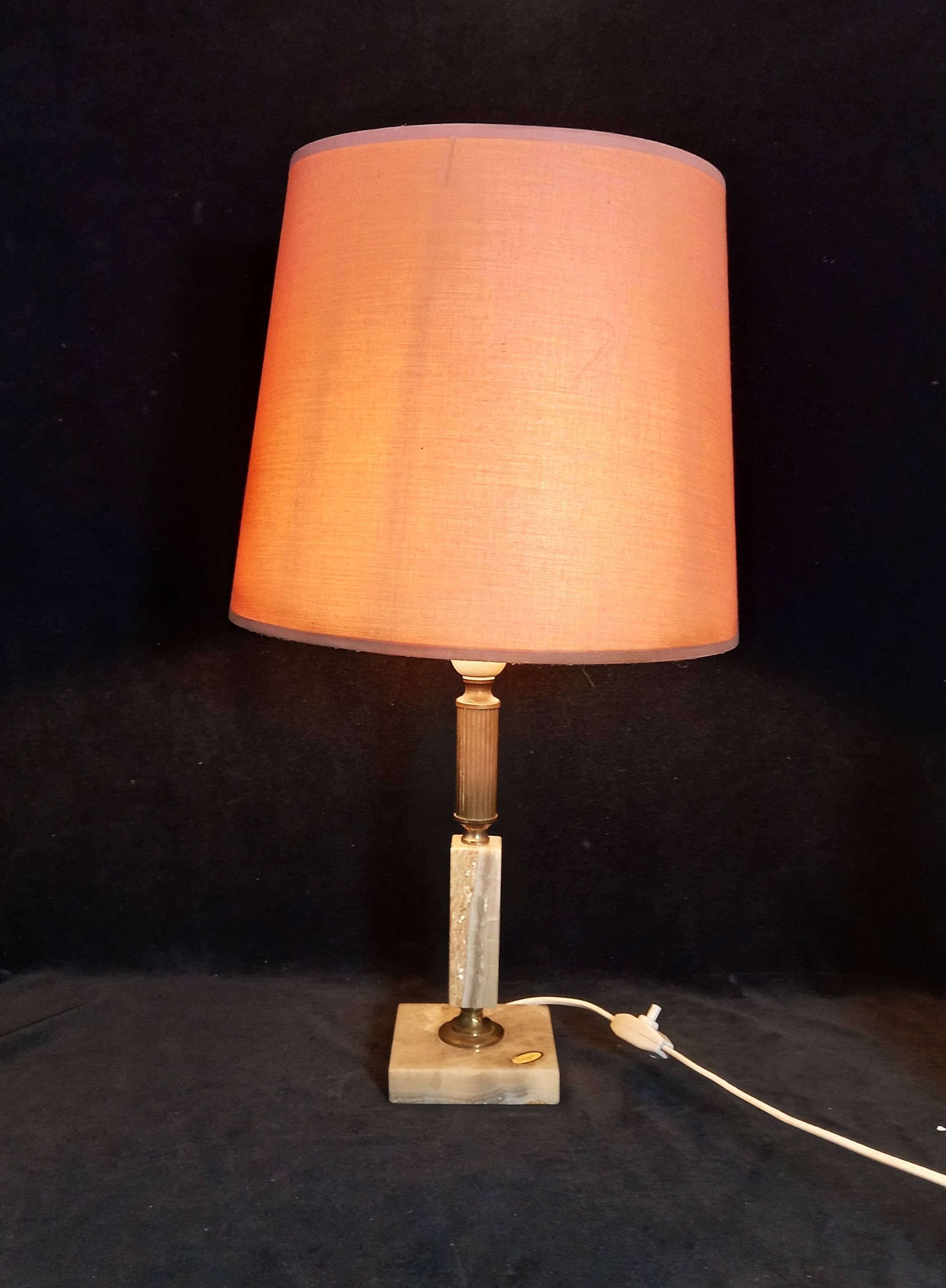 Onyx and Travertine Table Lamp Base