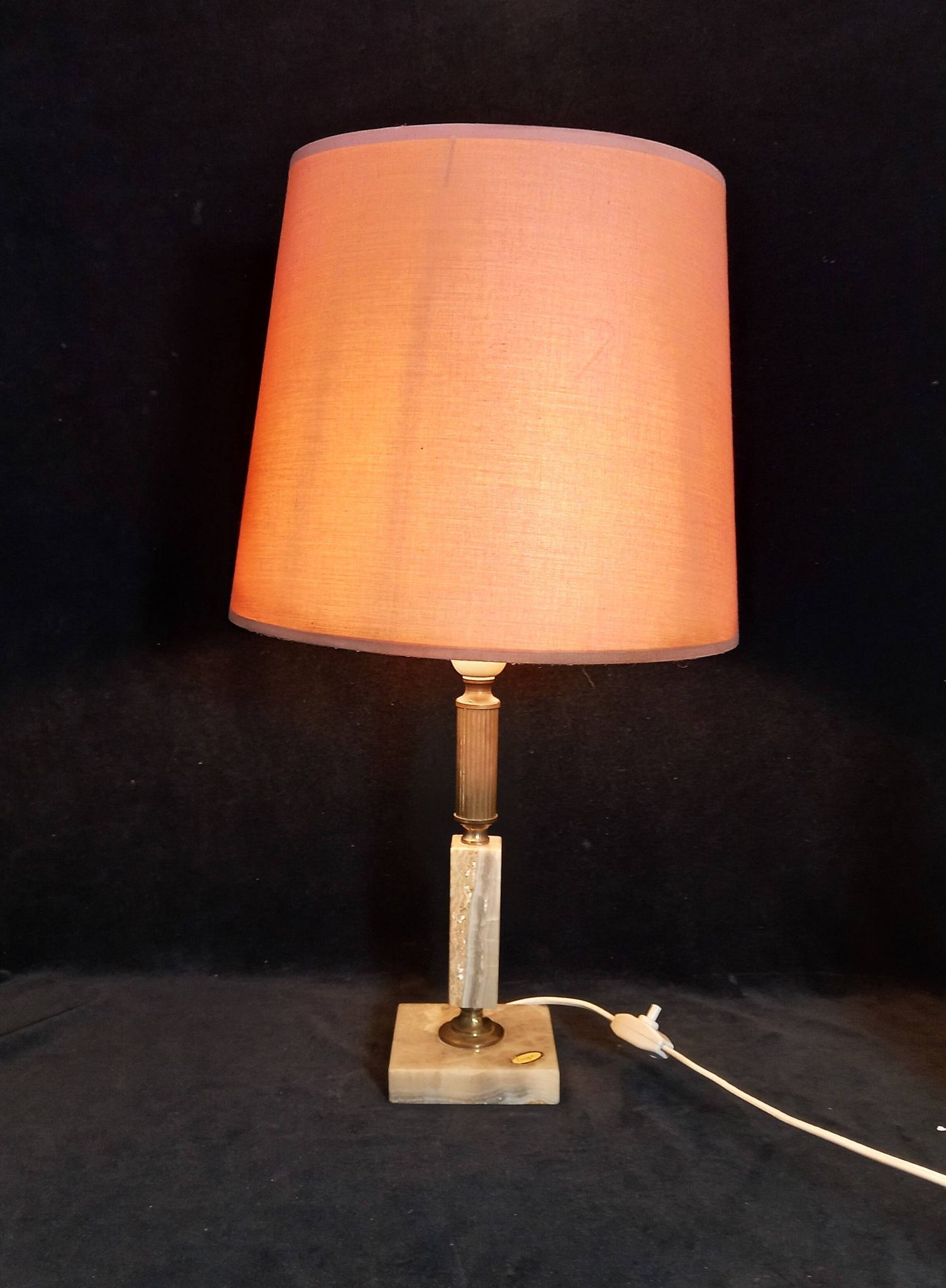 Onyx and Travertine Table Lamp Base