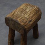 Vintage Stool Primitive Brutalist Folkart Style