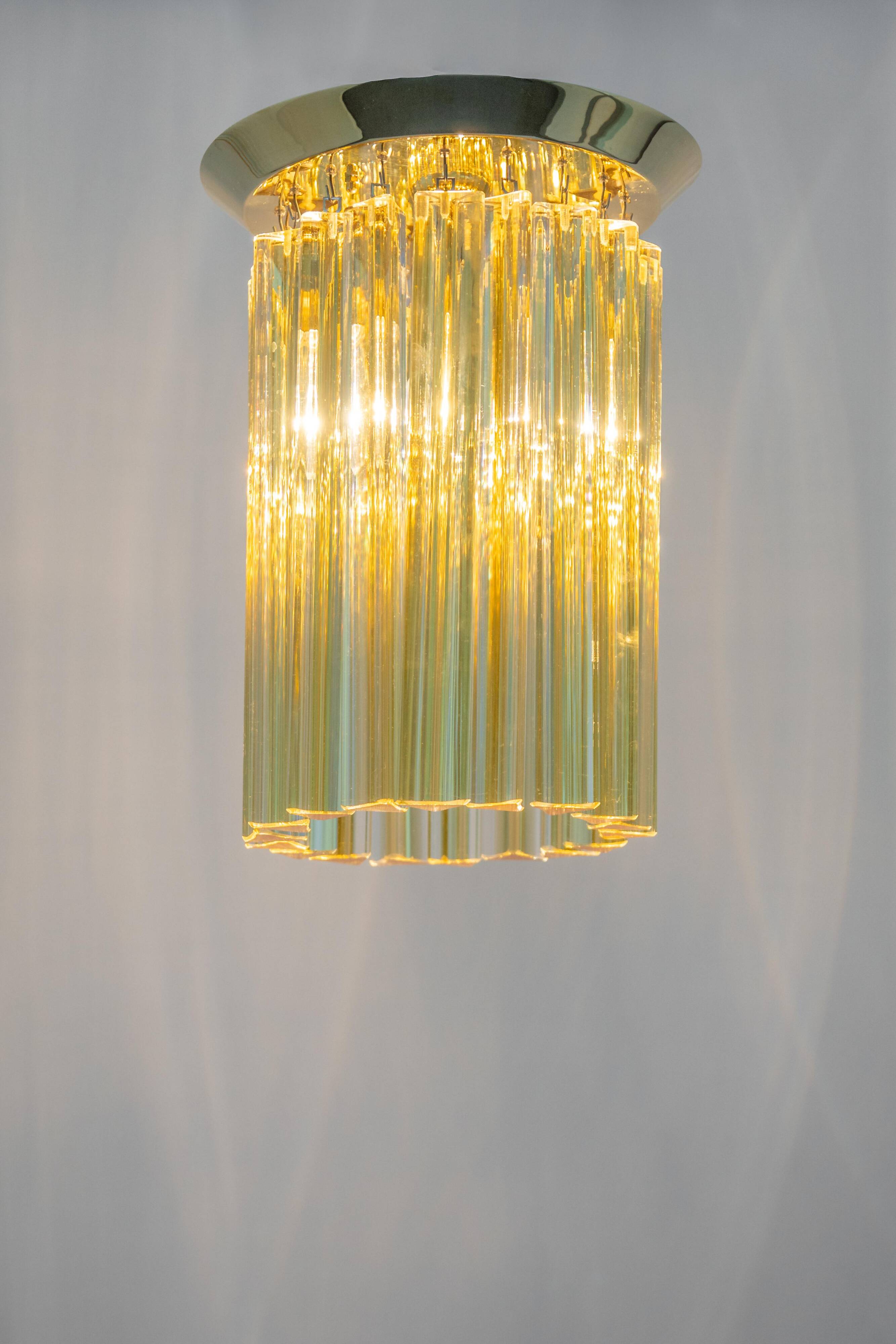 Small Murano glass ceiling light designed by Venini for Kalmar, Austria, 1970s.