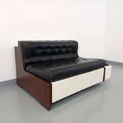 Vintage sofa bed bench with integrated lighting, Italian design Beka Tortuga, in skai, fiber