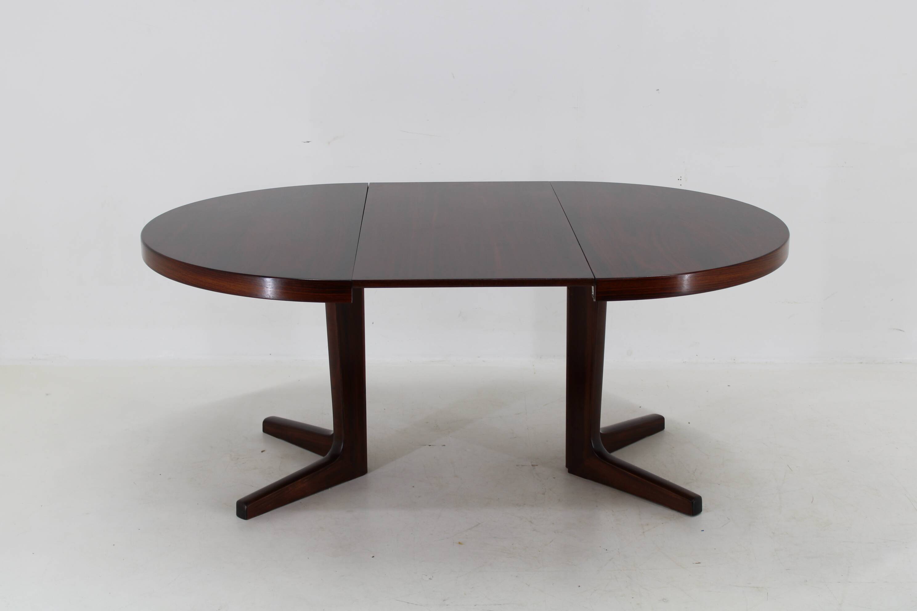 1960s Danish Round Wooden Extendable Table