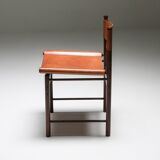 Chaises de Salle à Manger Zalszupin Jacaranda avec sièges en cuir cognac Saddle 1950