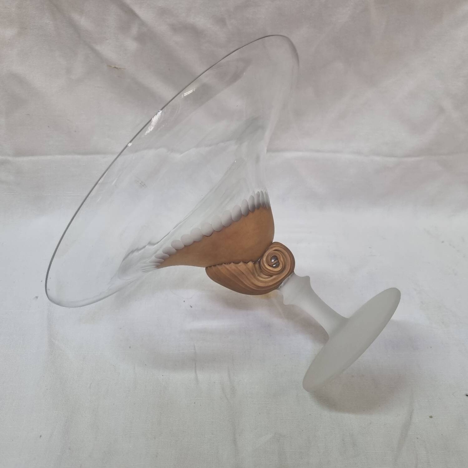 Crystal compote bowl, Italy Circa 1950