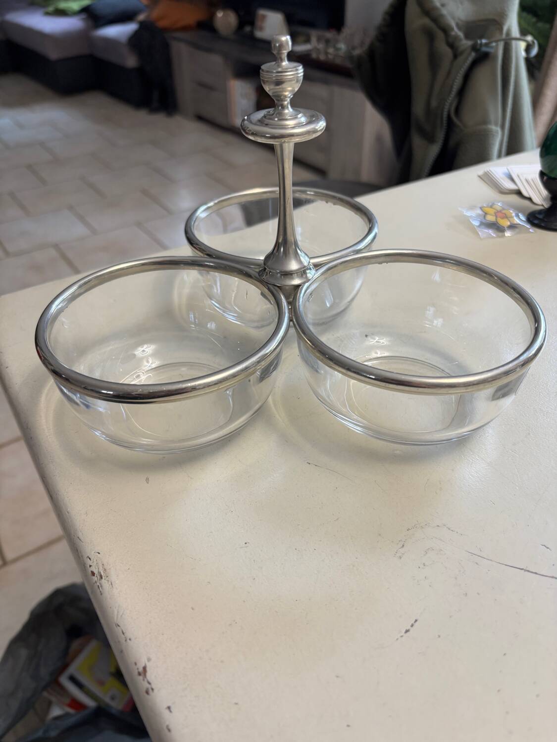 Royal signature pewter and crystal servant