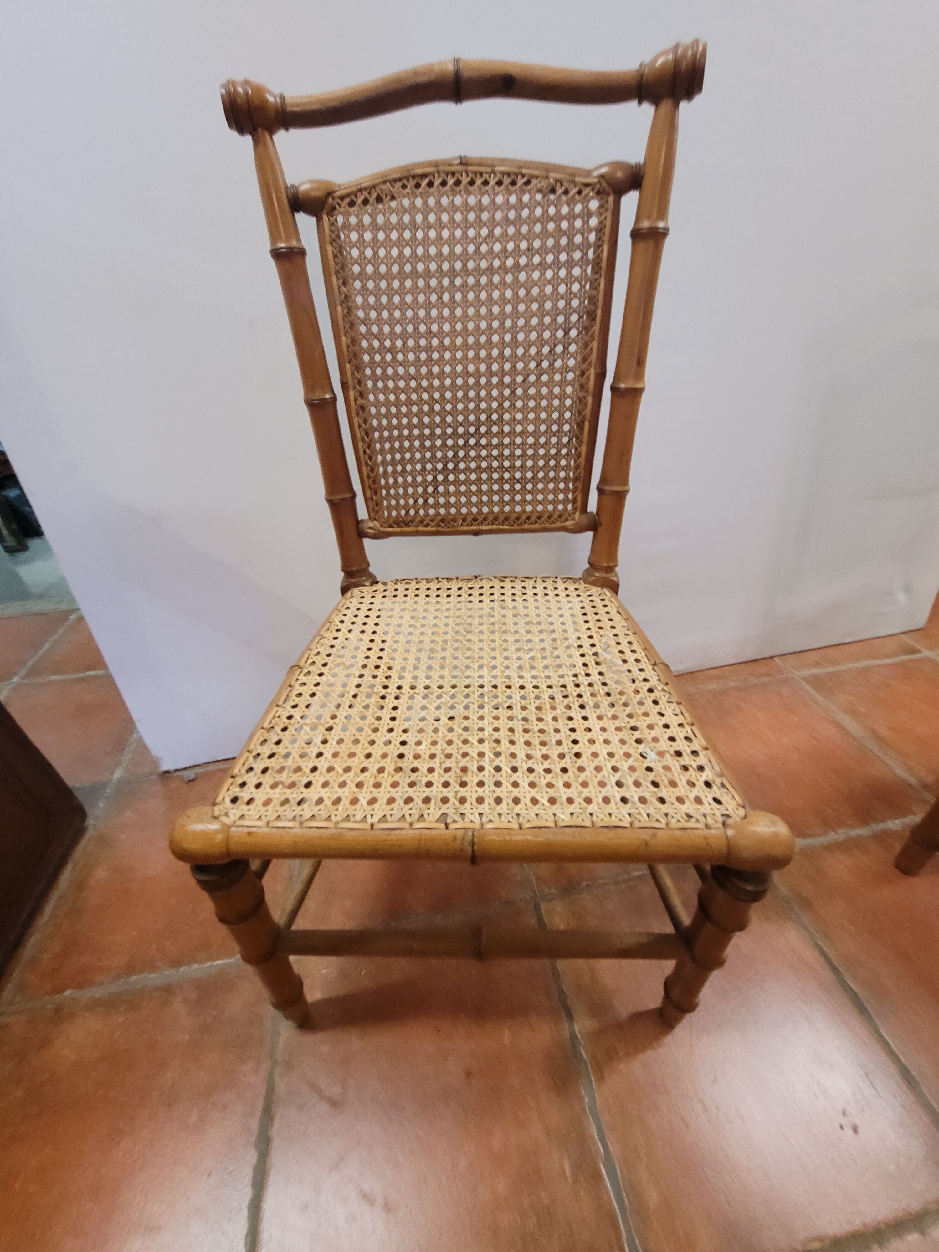 Chaise enfant bois bambou en merisier