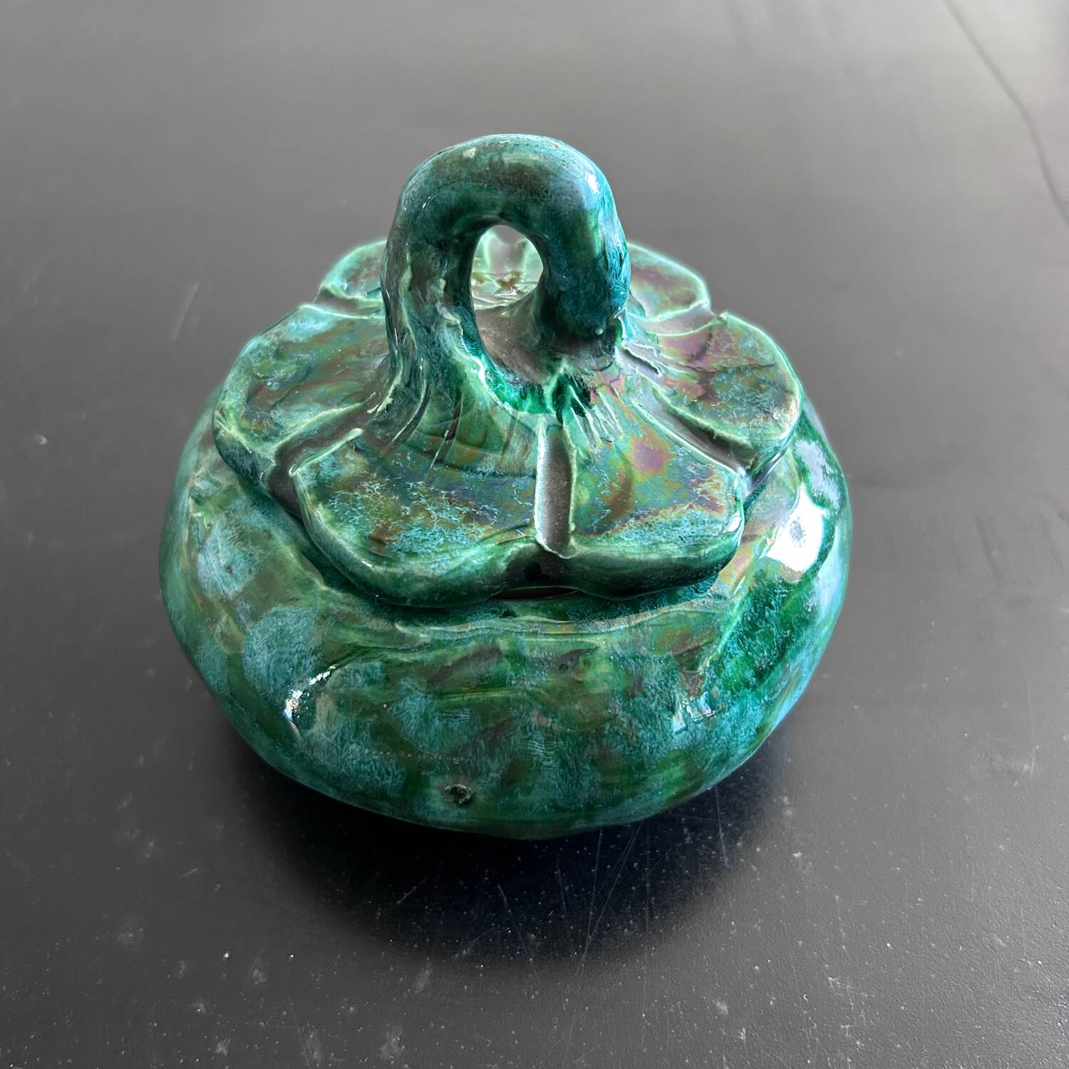 Handmade pumpkin sugar bowl