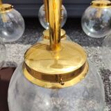 Large Vintage Brass Chandelier: Mid-Century Italian 13-Bulb Pendant Light