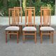 6 Scandinavian dining chairs in solid wood and grey fabric Denmark