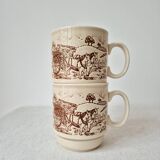 Set of 2 vintage stoneware mugs "English Countryside" - KilnCraft England
