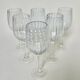 Set of six speckled white wine glasses