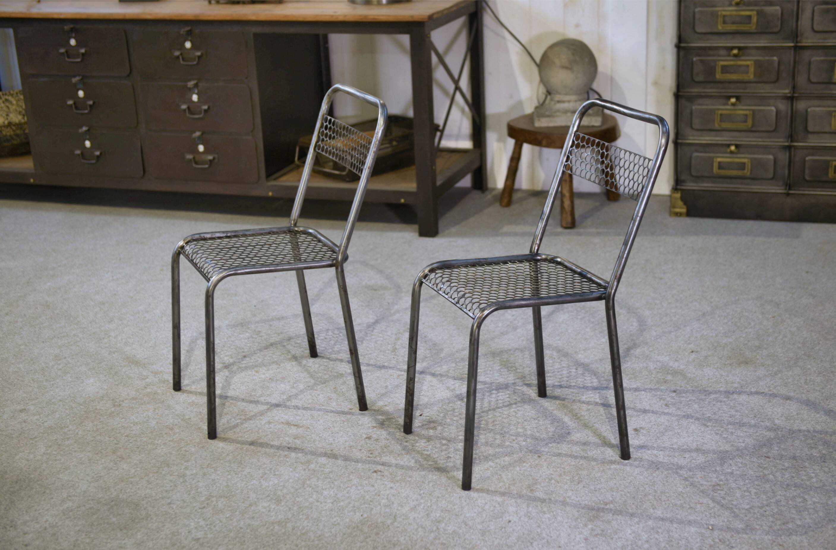 Pair of chairs attributed to René Malaval 1950s