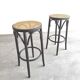 Pair of stools bistro wood and cannage