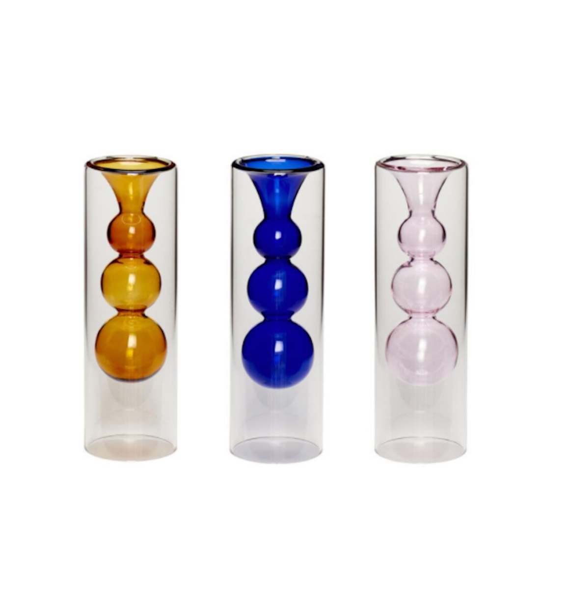 Pink design glass vase