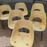 Set of 6 Pierre Guariche chairs