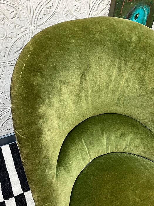 Olive green toad armchair