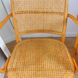 Set of 4 wooden and cane chairs model Prague 811 by Josef Hoffmann