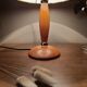vintage Scandinavian table lamp with turned wood and Japanese lampshade