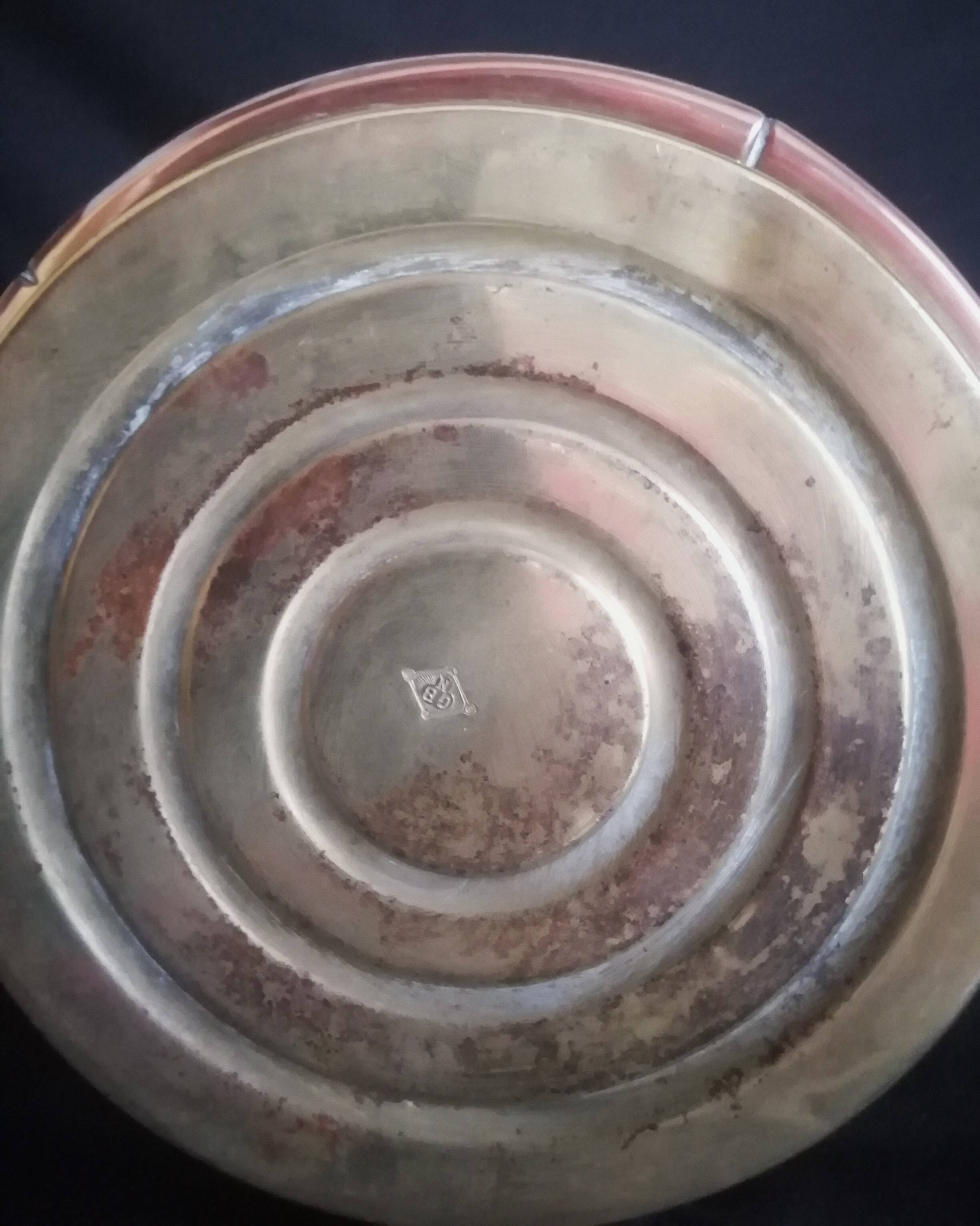 Pair of Jugendstil vases in copper and brass, German mark GBN