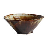 Enamelled terracotta cup