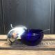 Vintage apple sugar bowl / jam bowl with spoon