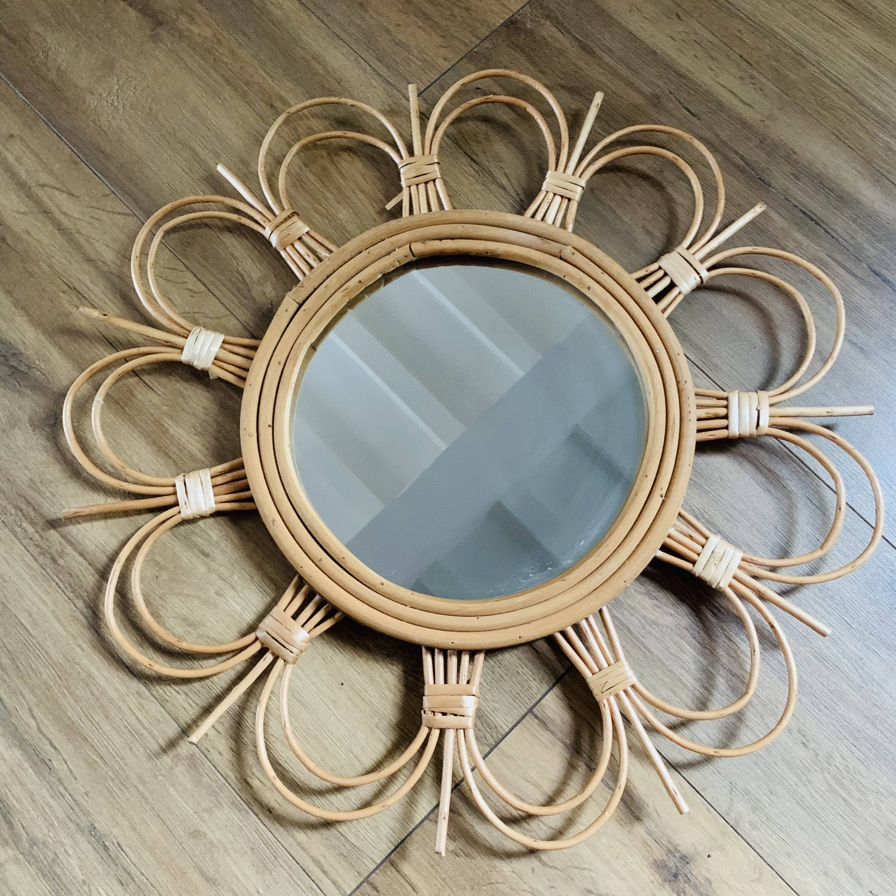 Vintage rattan mirror