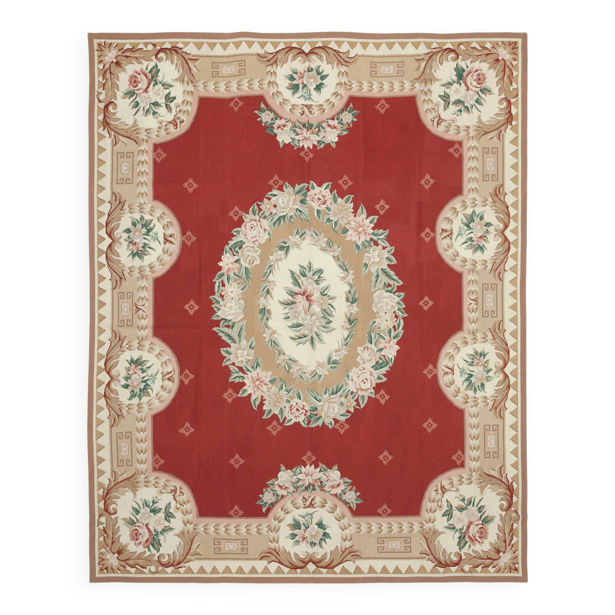 Handmade Vintage Flatweave Needlepoint Kilim 243 cm x 305 cm