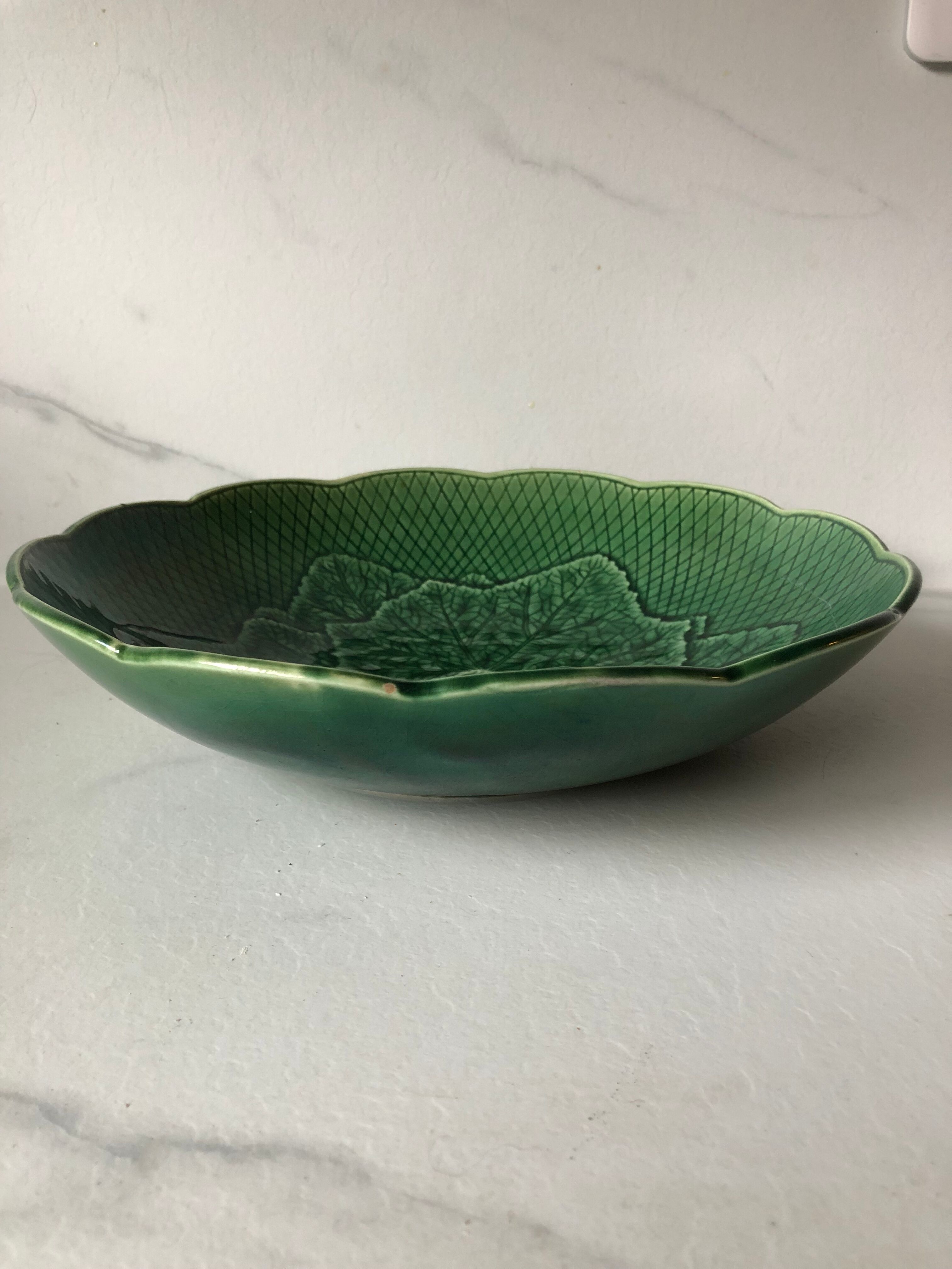 Vintage dish in green earthenware Gien