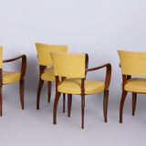 Set of four french artdeco chairs made by architect jules leleu, beech, 1930s