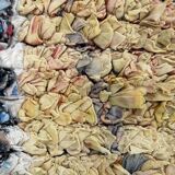 Boucherouite Moroccan Berber rug - hand-woven with recycled fabric scraps - 90x205 cm