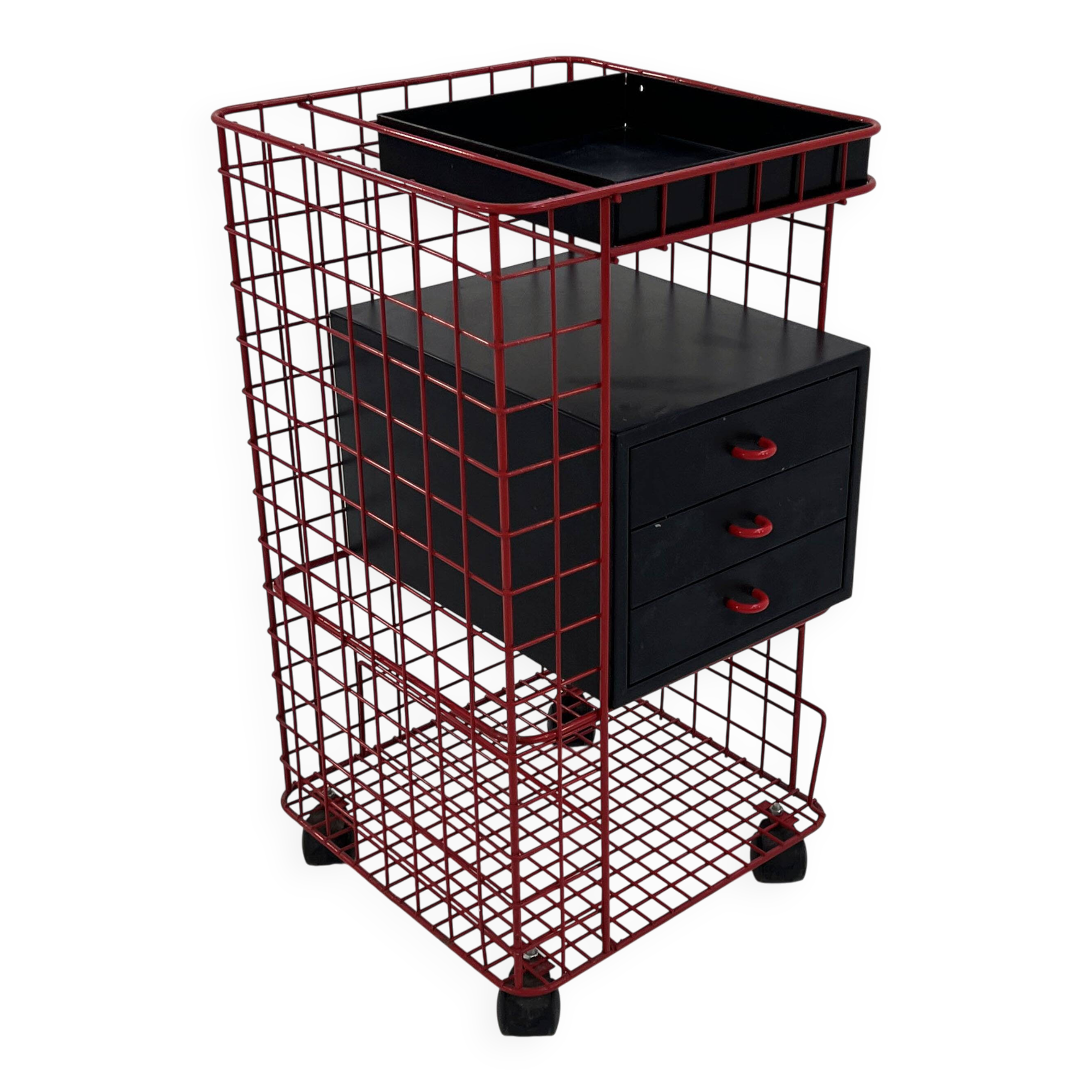 Office furniture on wheels with metal drawers, 1980s