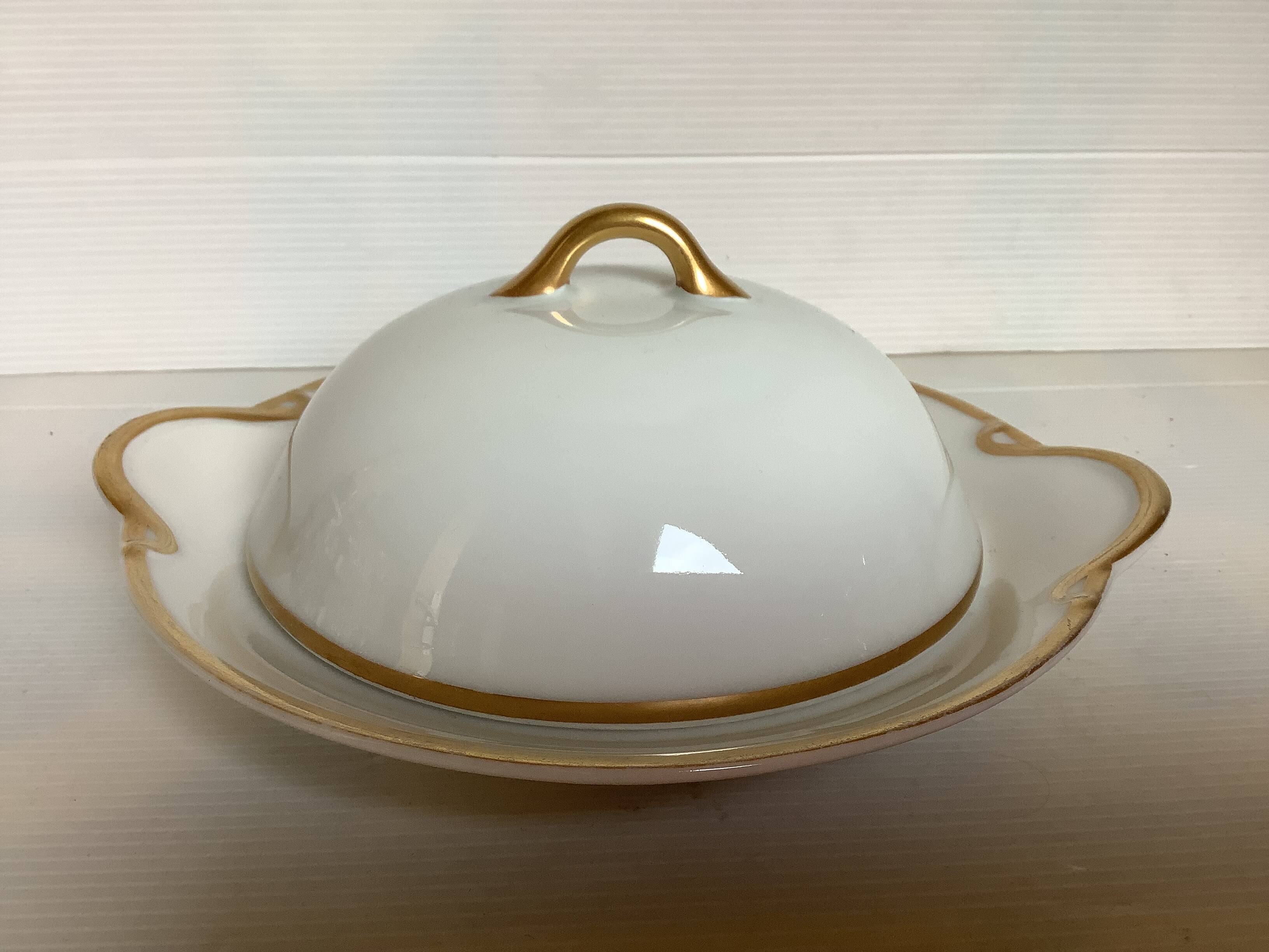 Bassett Limoges porcelain bell butter dish