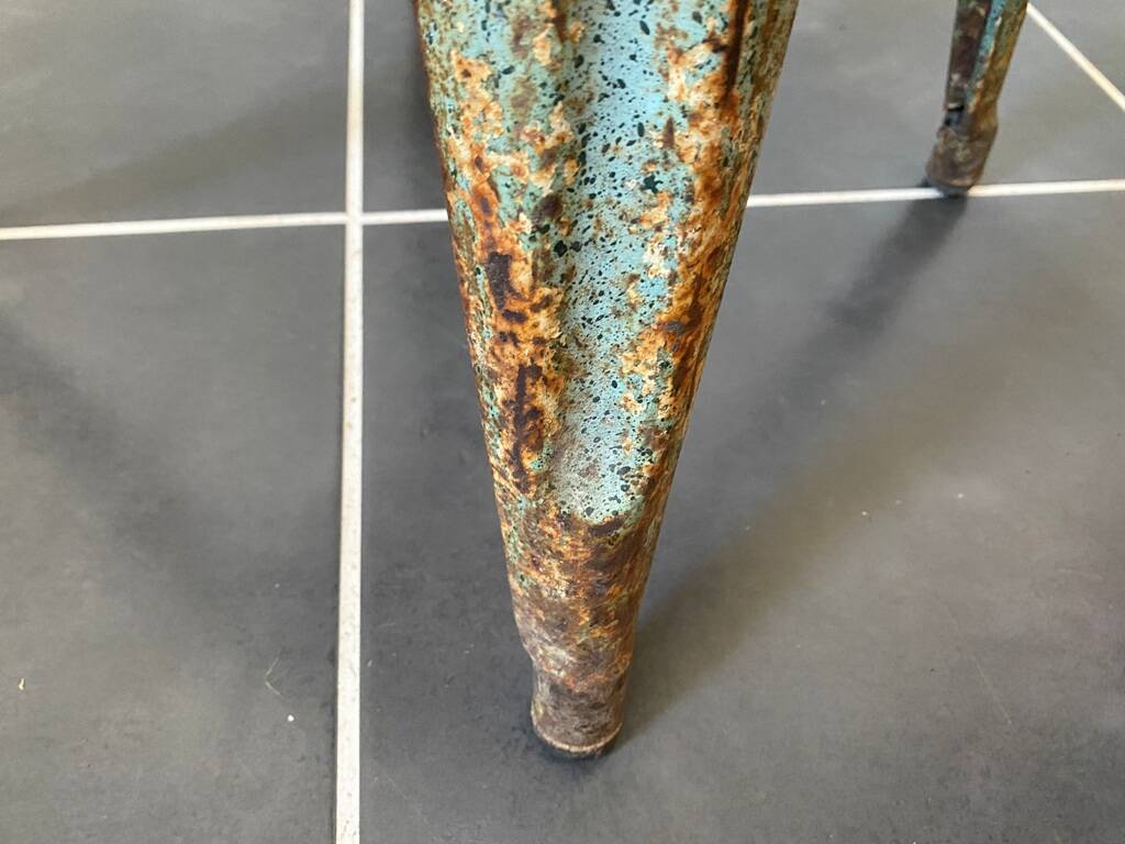 Authentic vintage industrial tolix metal stool by Xavier Pauchard 1950 n1