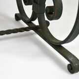 Coffee table in marble and wrought iron, circa 1940