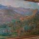 Peinture à l'huile de paysage impressionniste sur carton du début des années