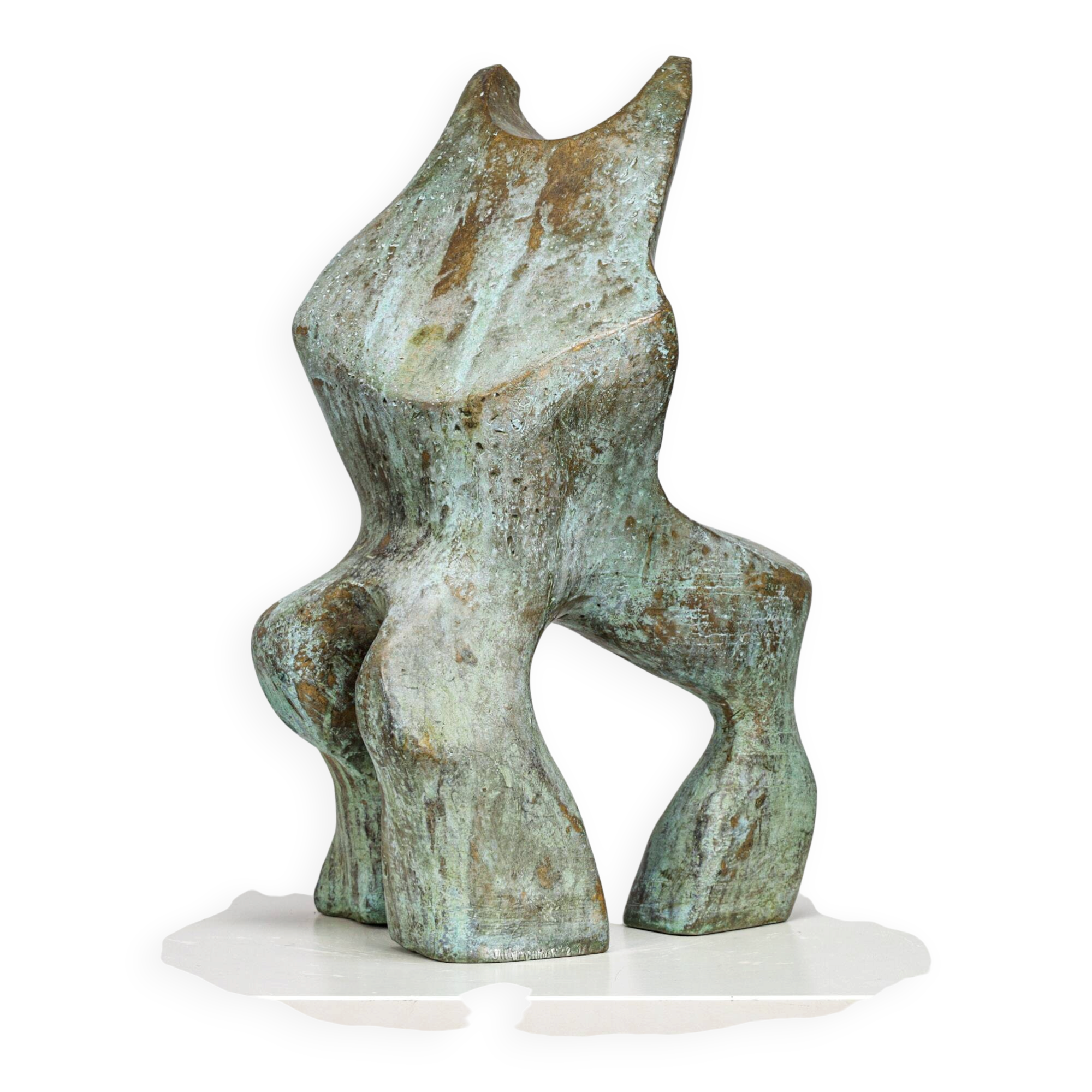 Patinated biomorphic bronze sculpture by Jacob Hordijk, 1990s