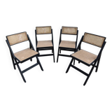 4 chaises pliantes en rotin et bois noir par H&M