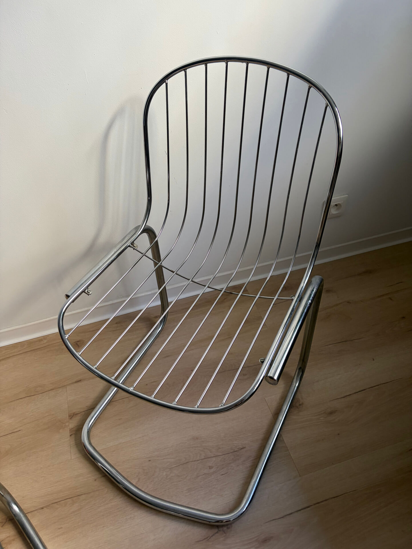 Pair of G. Rinaldi metal/chrome chairs