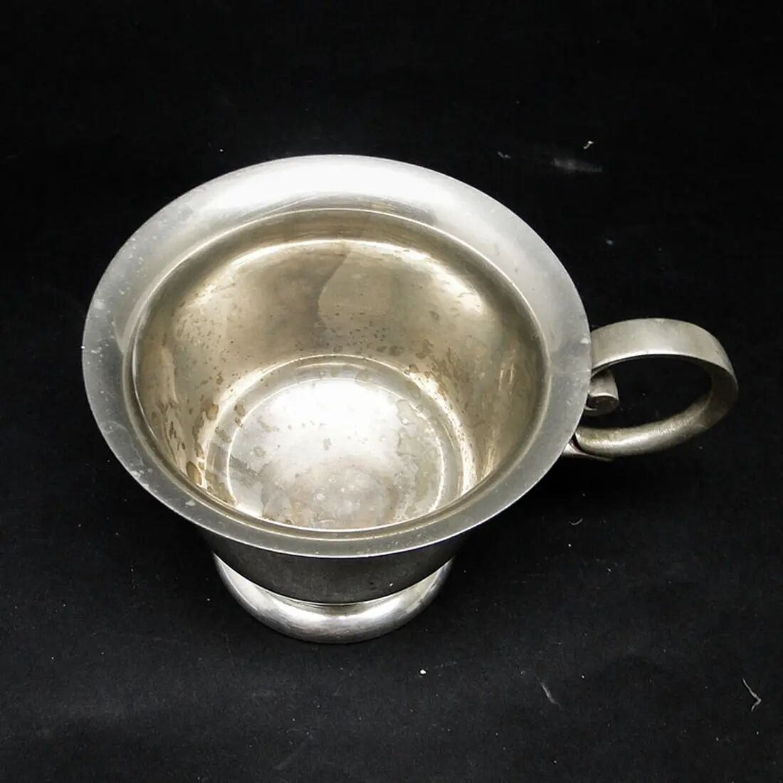 Art Deco bouillon cup, silver-plated brass, Fraget, Poland, 1950s