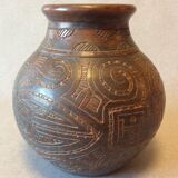 Ceramic vase with incised decoration West Africa circa 1935