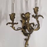 Large Pair of Louis XV Style Gilt Bronze Wall Lights