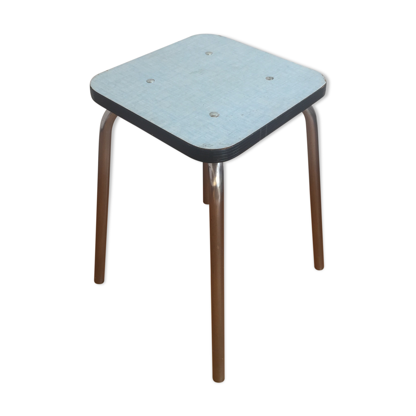 Blue formica stool