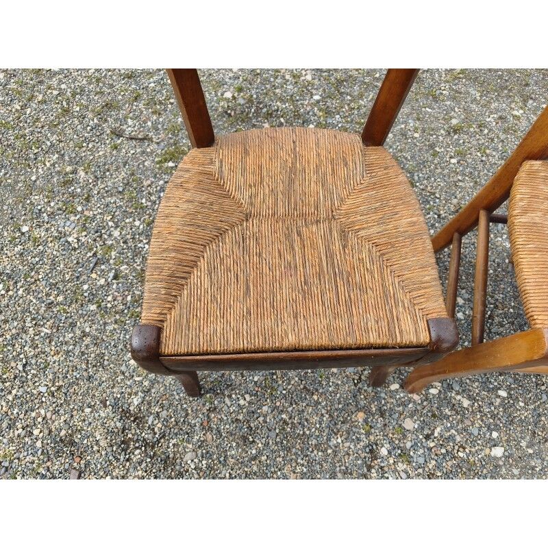 6 chaises paillées anciennes
