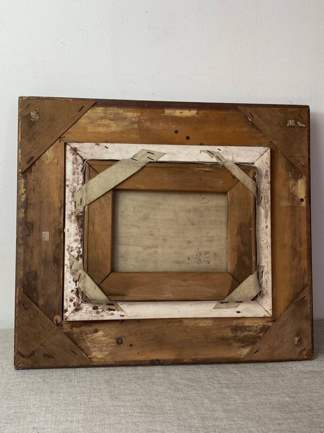 Oil on canvas, seaport scene