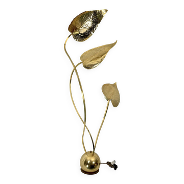 Italian Brass 3-Arm Floor Lamp Tommaso Barbi style , 1970s
